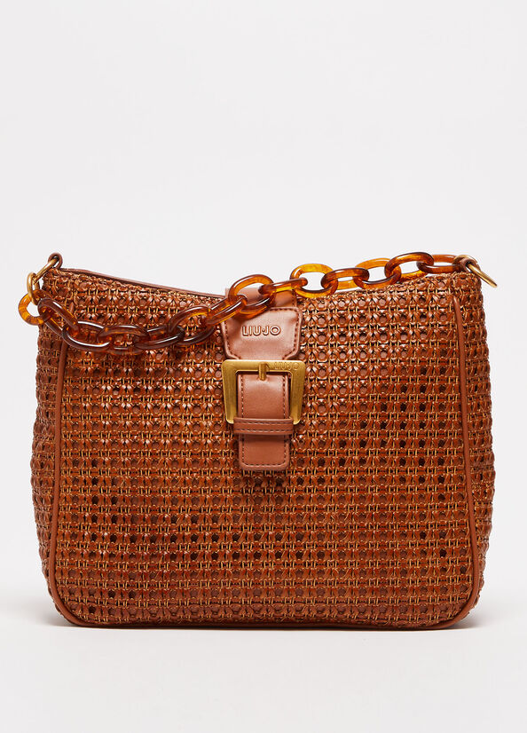 Borsa a spalla con intrecci handmade