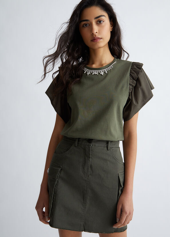 T-shirt con ricami gioiello
