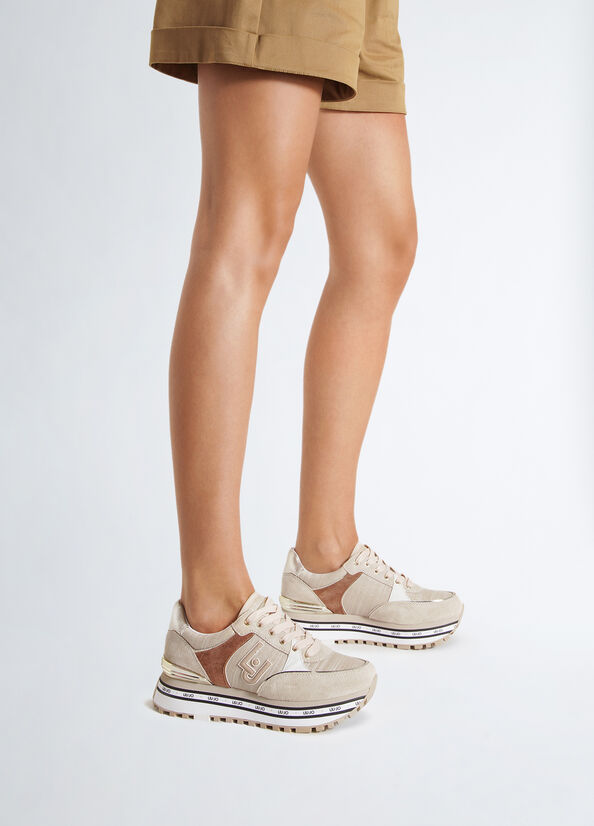 Sneakers platform in tessuto sparkling
