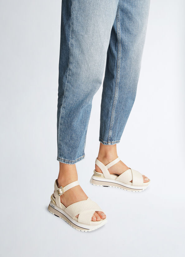 Sandali platform con logo monogram