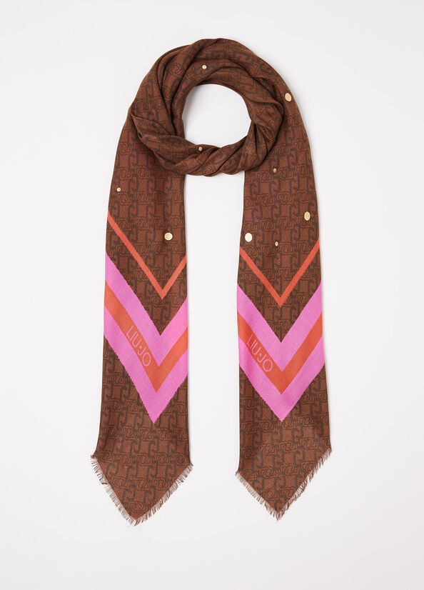 Foulard con logo jacquard