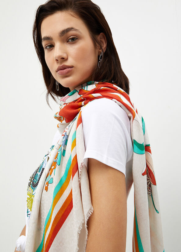 Foulard con stampa floreale