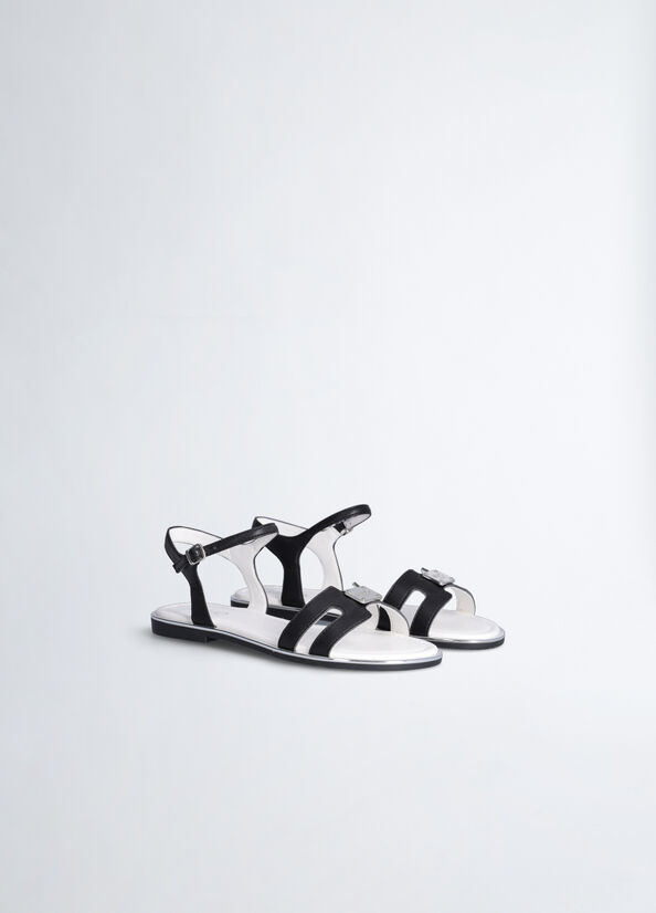 Sandali flat con logo