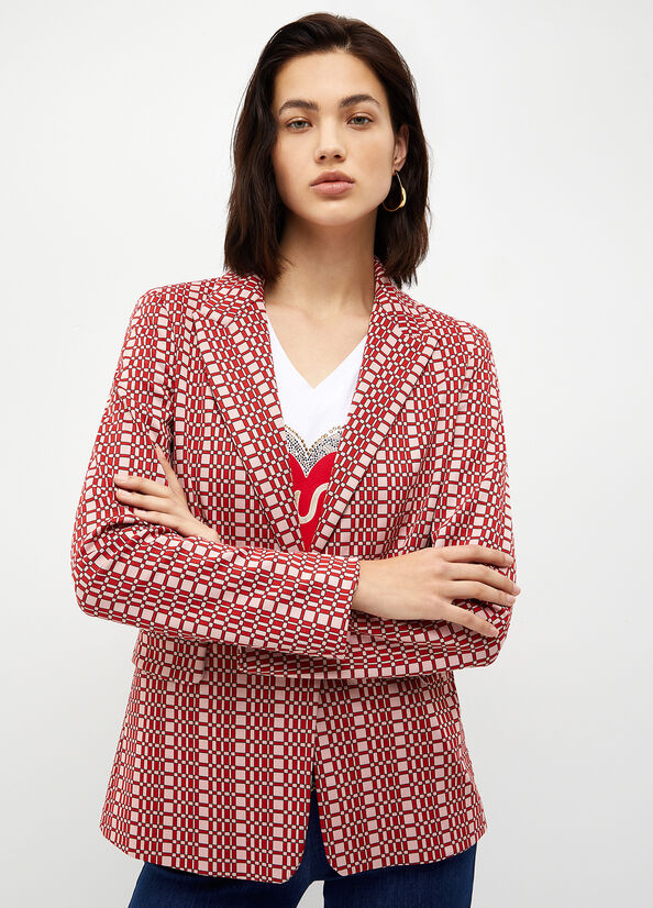 Blazer con motivo optical