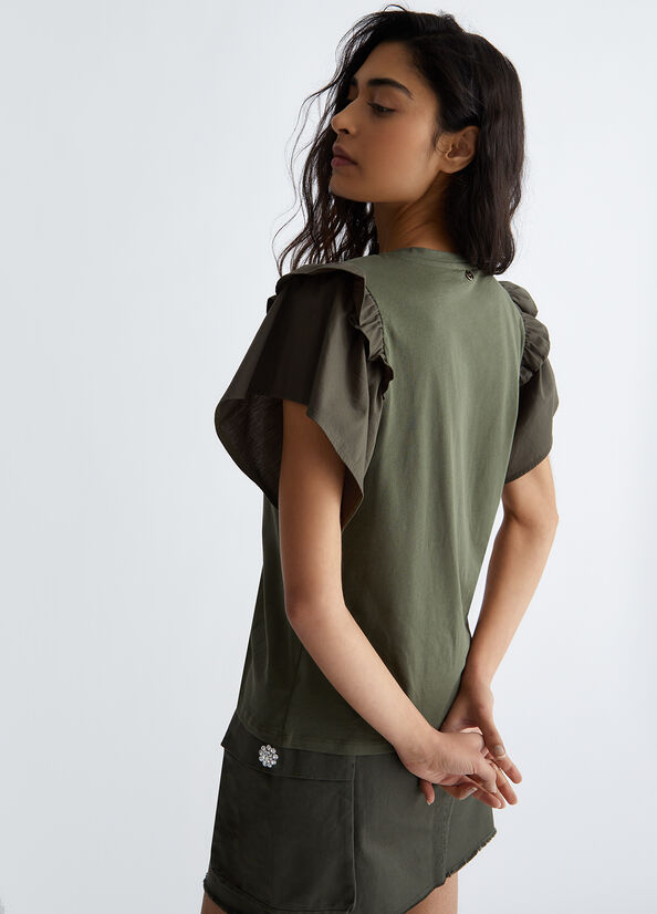 T-shirt con ricami gioiello