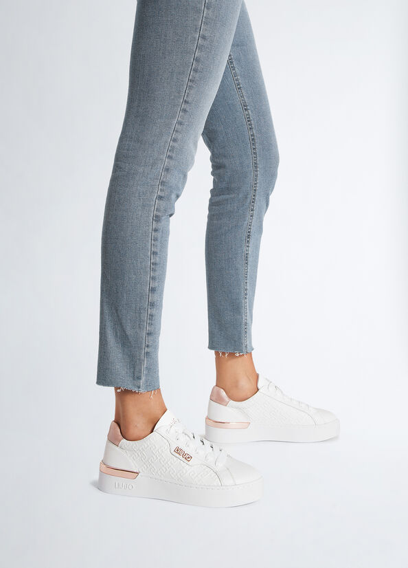 Sneakers monogram in pelle