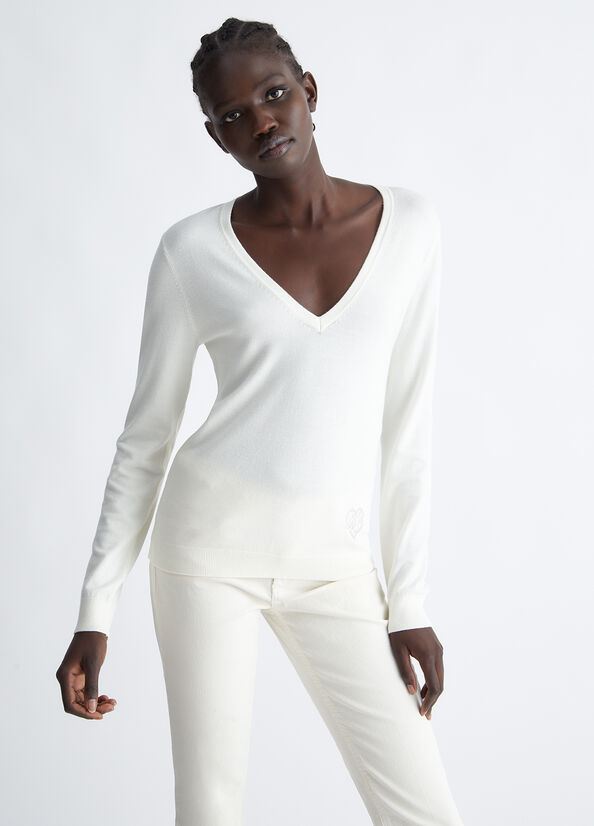 Maglia ecosostenibile scollo a V