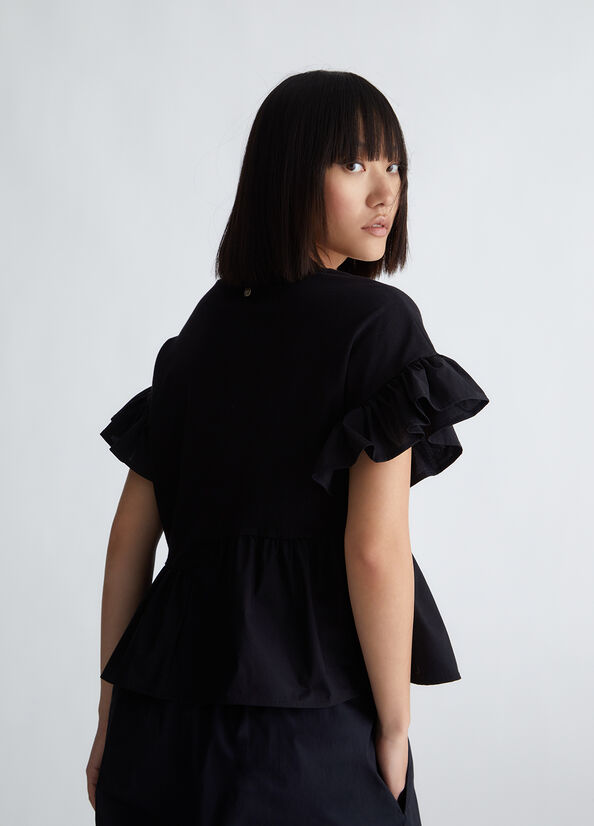 T-shirt con volants