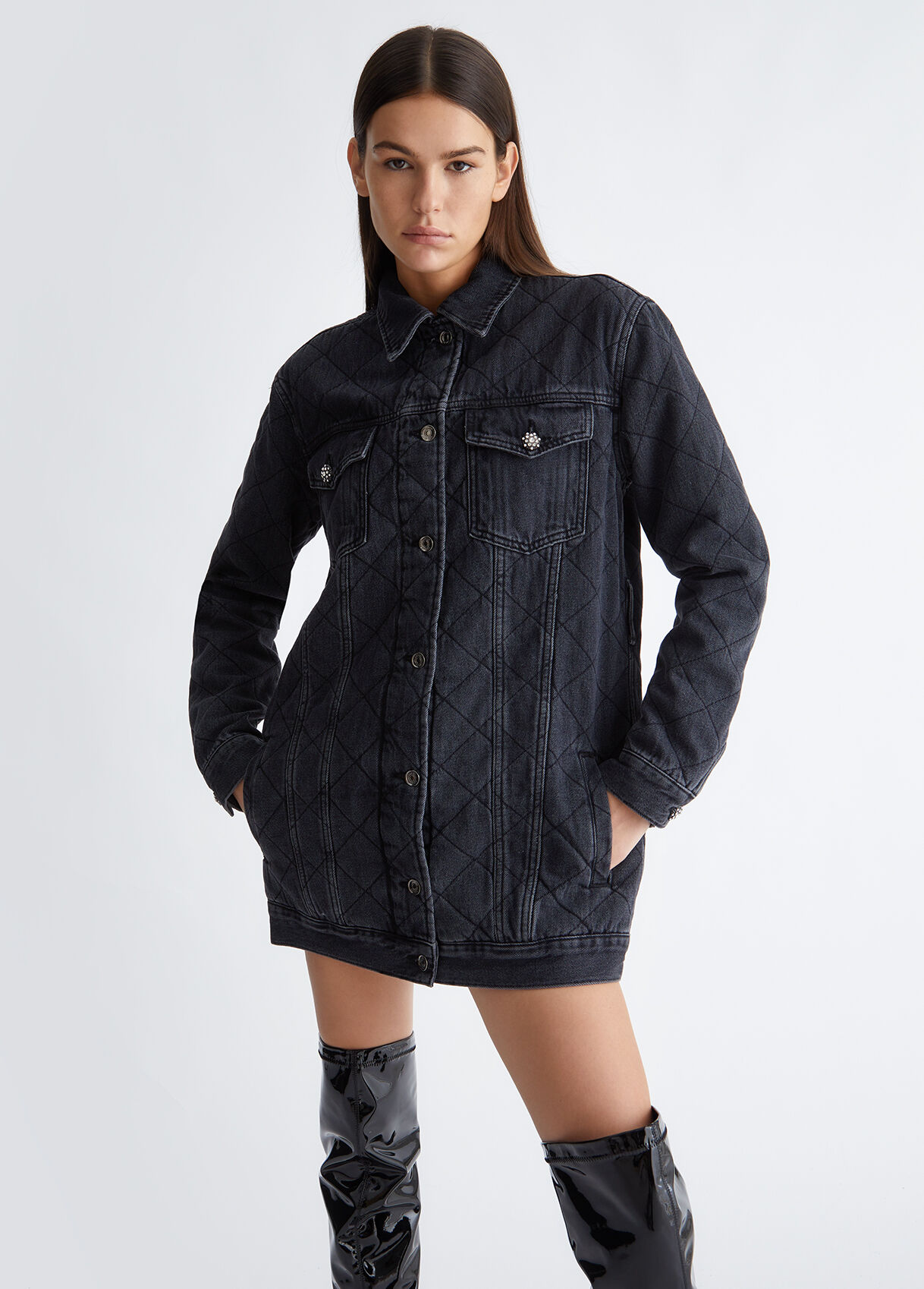 Quilted denim jacket