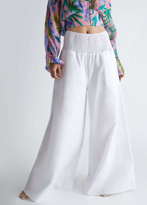 Pantaloni a palazzo in popeline