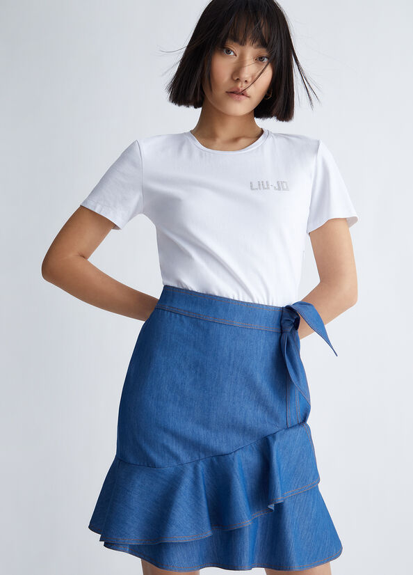 Vestito in jersey e denim