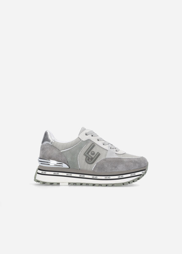 Sneakers platform in tessuto sparkling