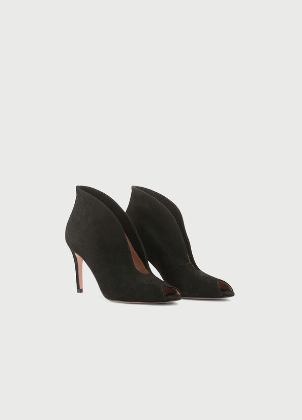 Stivaletti open toe in suede