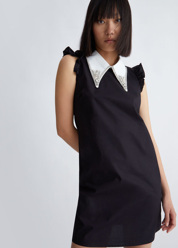 Vestito corto in popeline