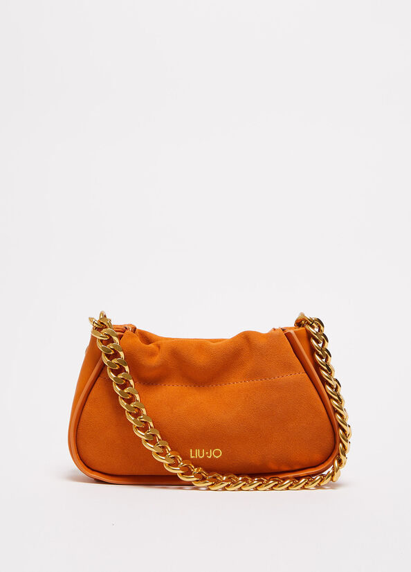 Borsa a mano in suede con logo