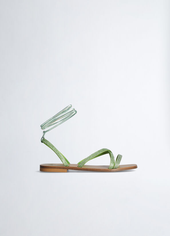 Sandali flat con strass