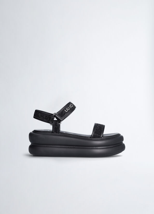 Sandali platform con strass