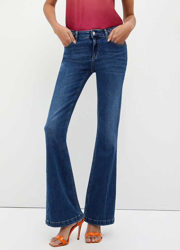 Jeans flare in denim stretch