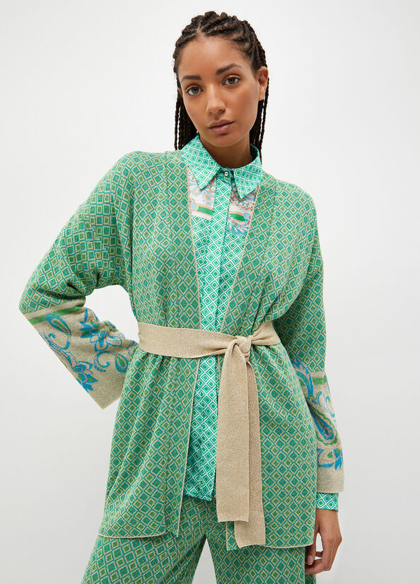 Giacca kimono jacquard