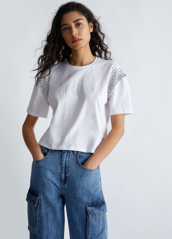 T-shirt ecosostenibile con strass