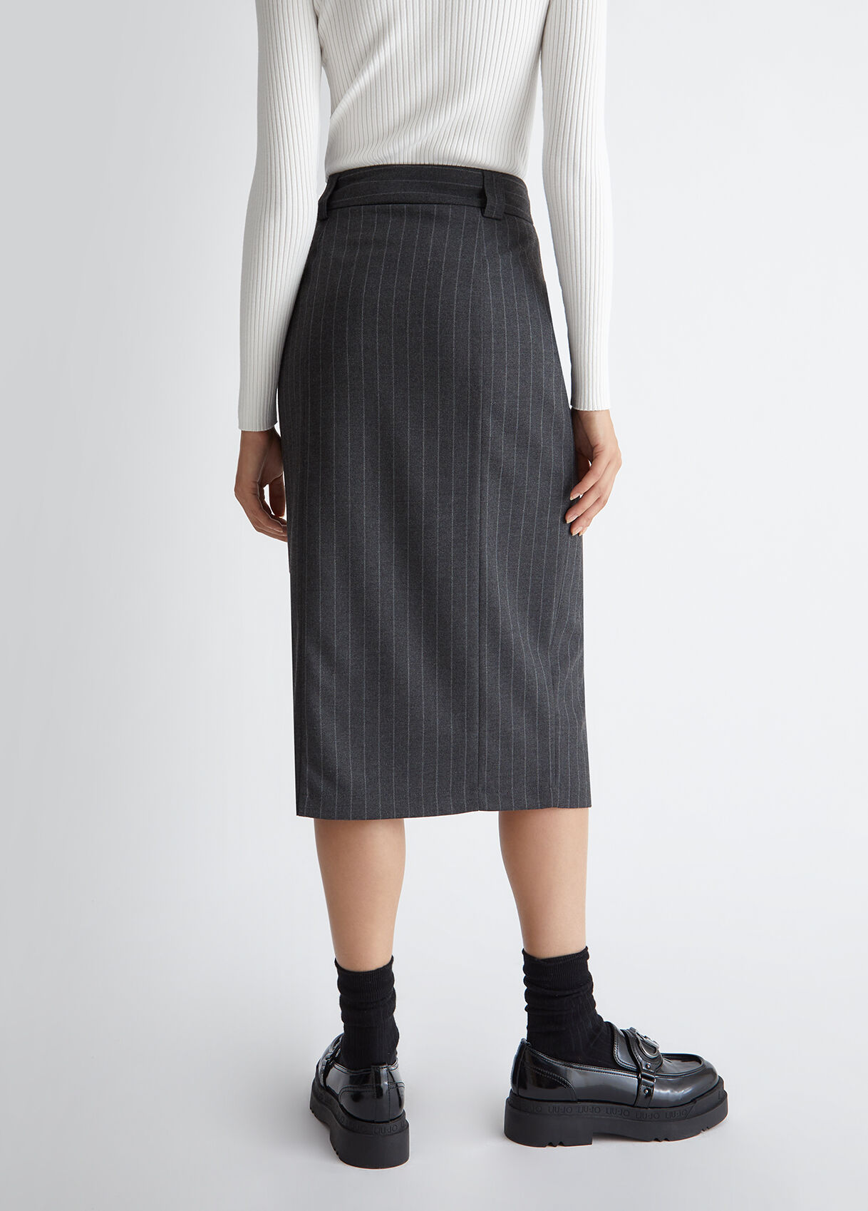 Striped midiskirt