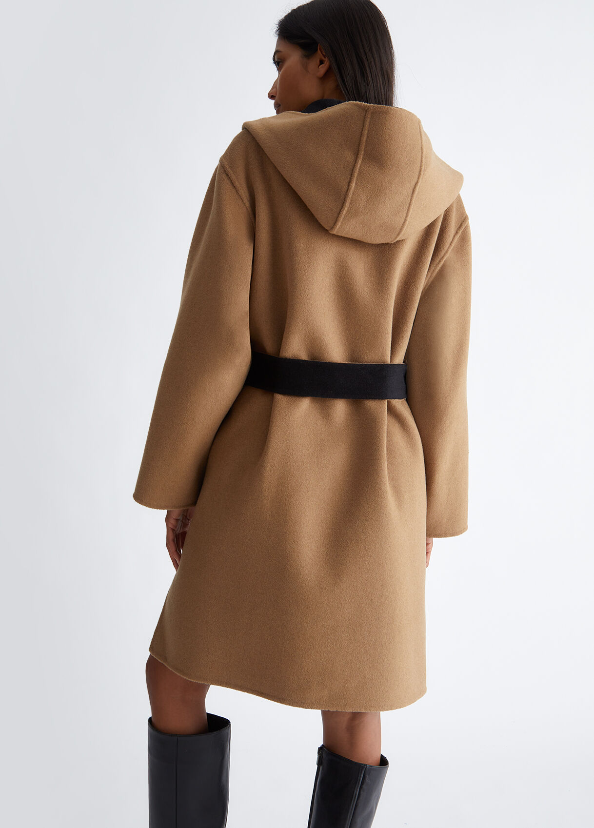 Reversible wool blend coat