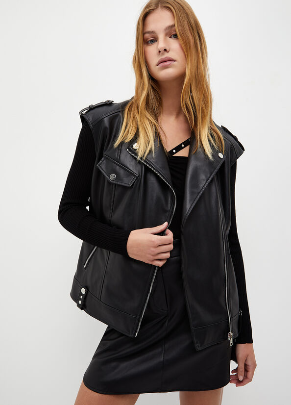 Gilet in tessuto spalmato
