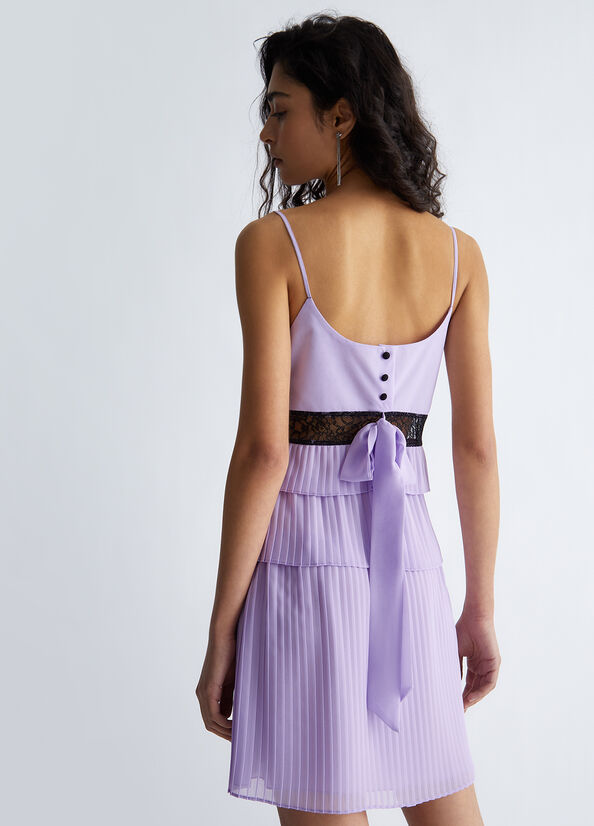 Vestito corto plissettato