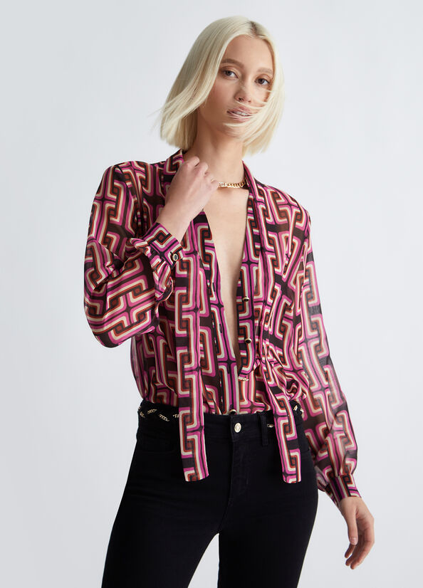 Camicia con stampa geometrica