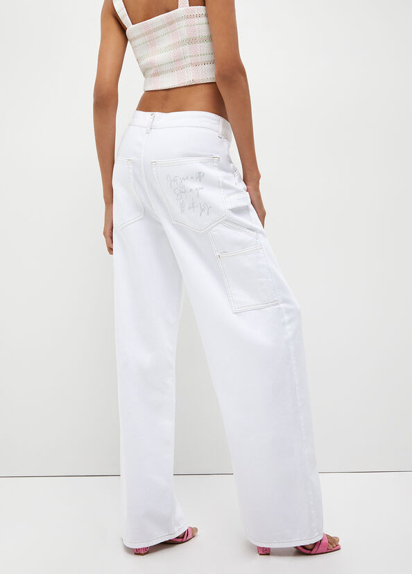 Jeans flare bianco