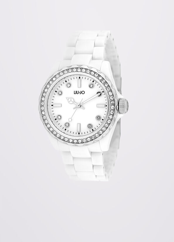 Orologio bianco in acciaio smaltato