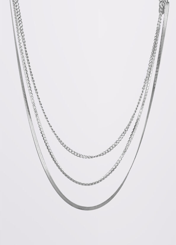 Collana multifilo con strass