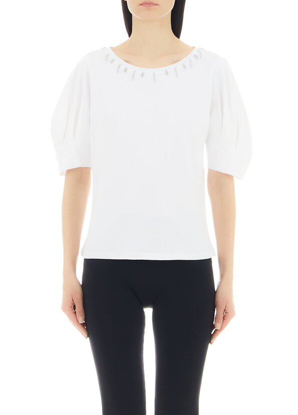 T-shirt con applicazione gioiello