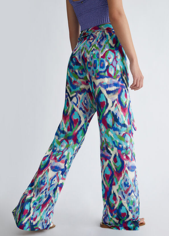 Pantalone largo in raso