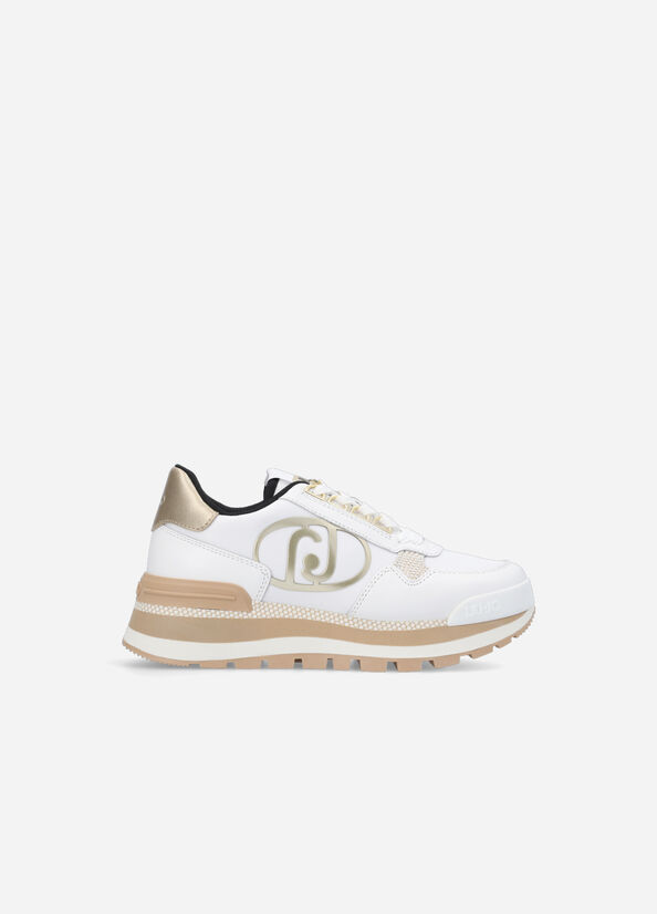 Sneakers in pelle e nylon