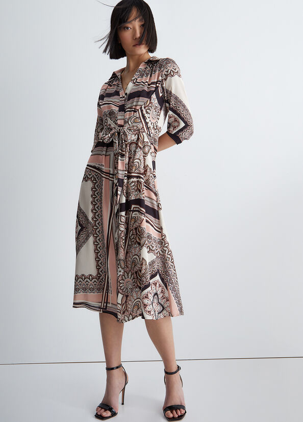 Vestito chemisier con stampa foulard