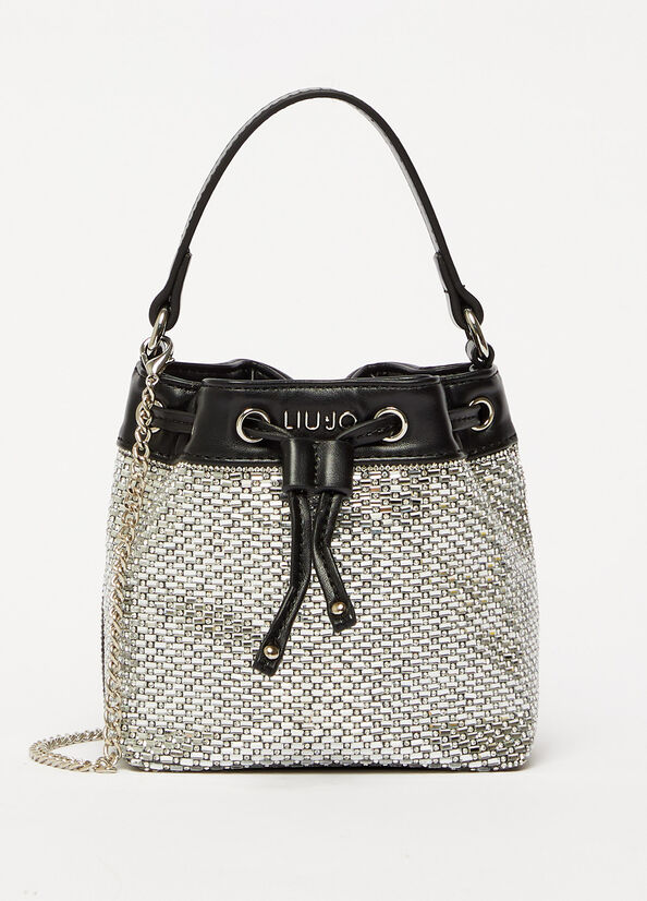 Borsa a secchiello con strass