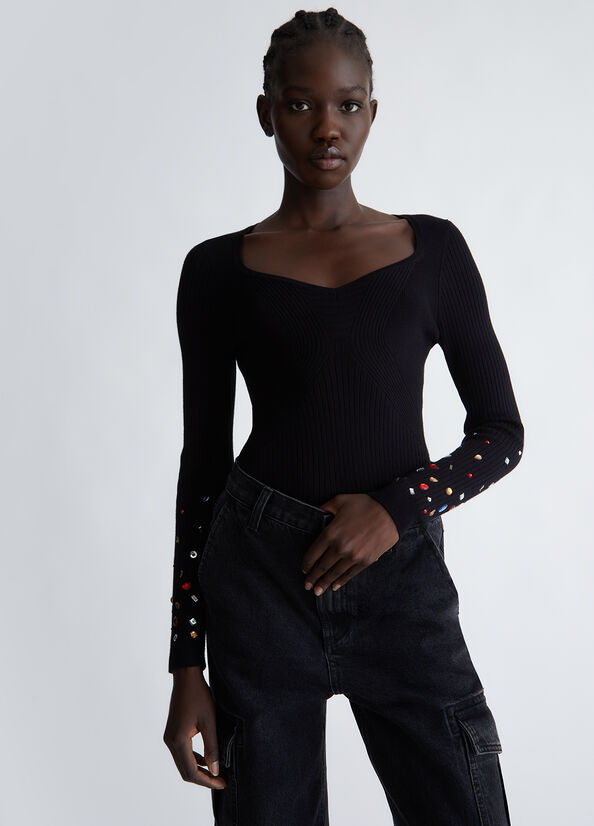 Maglia ecosostenibile con strass