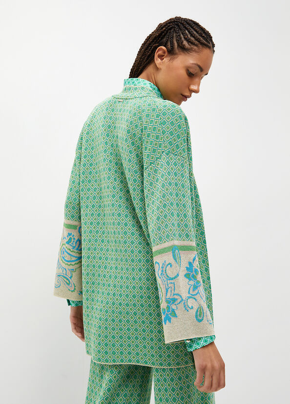 Giacca kimono jacquard