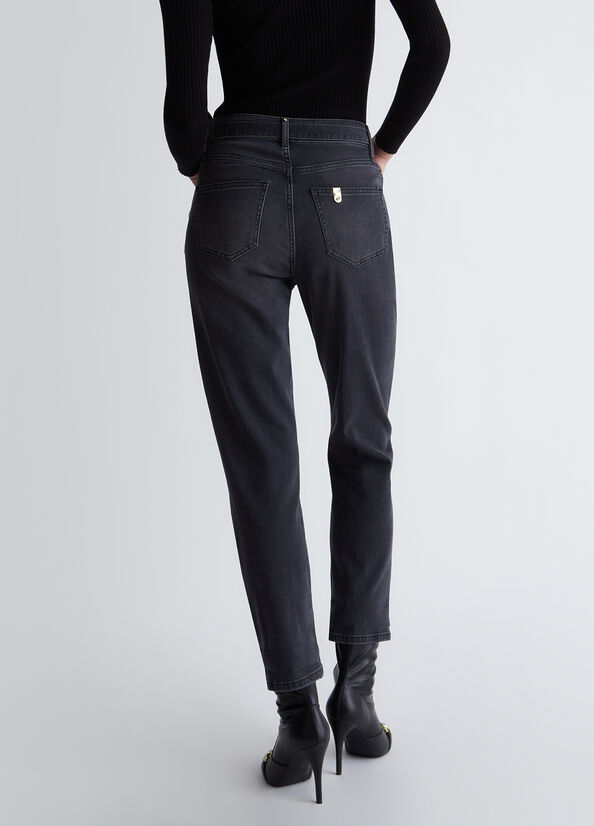 Jeans straight con risvolto