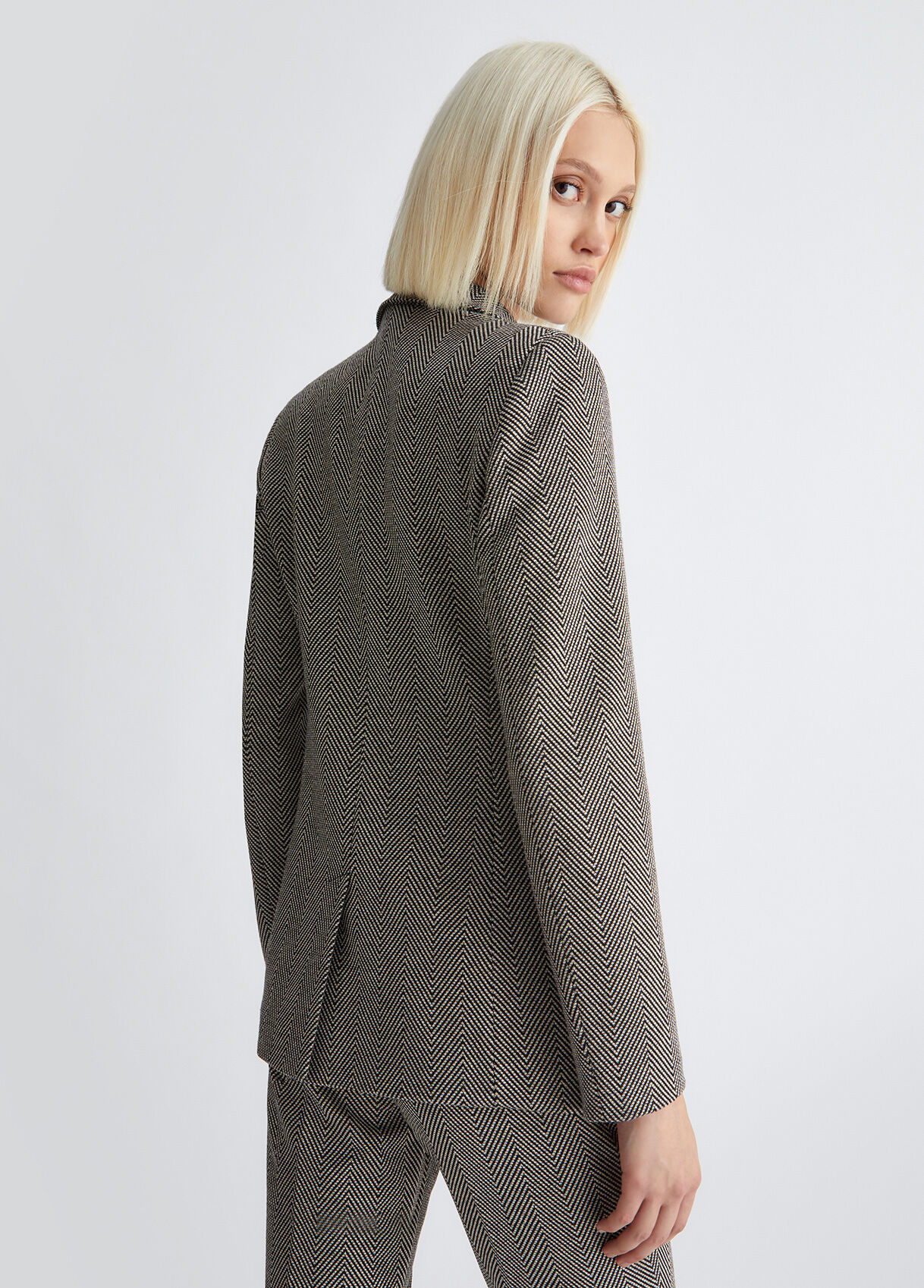 Jacquard chevron blazer