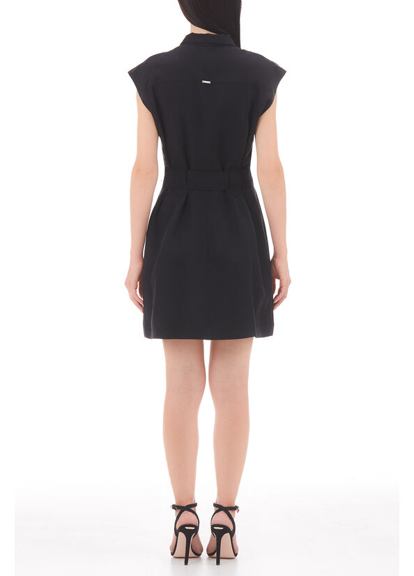 Vestito corto in misto lino