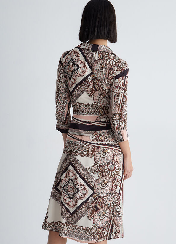 Vestito chemisier con stampa foulard