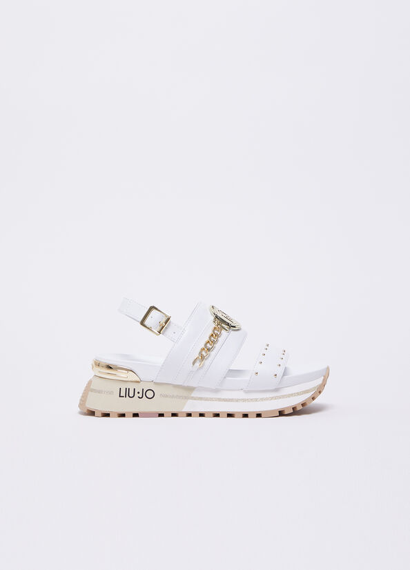 Sandali platform con catena gioiello