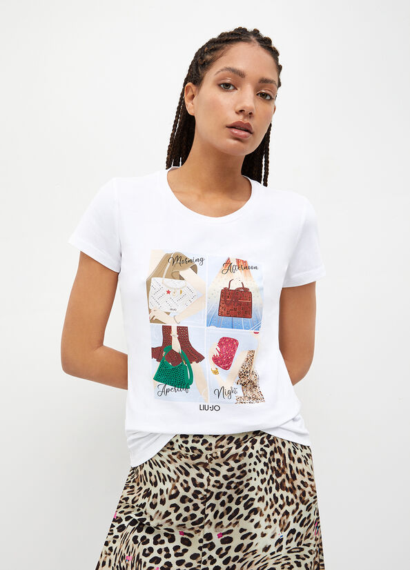 T-shirt con stampa Bag Time