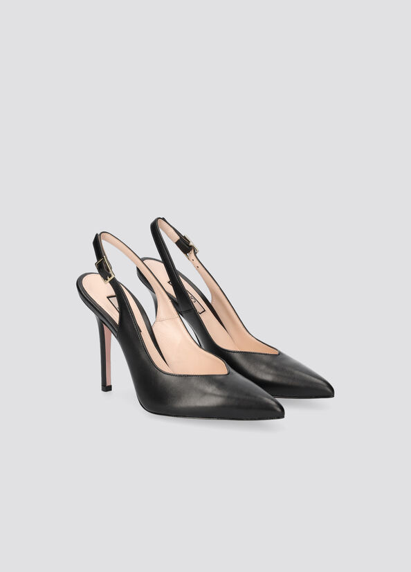 Décolleté sling back in pelle