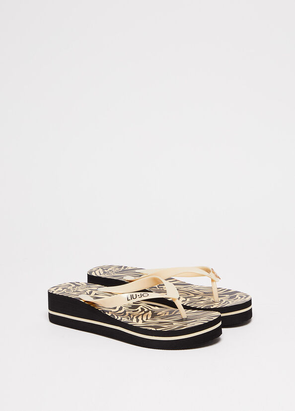Infradito con stampa animalier