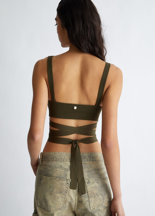 Bralette in maglia con fiocco