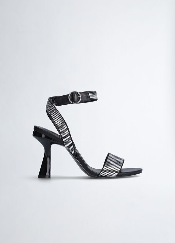 Sandali con tacco e strass