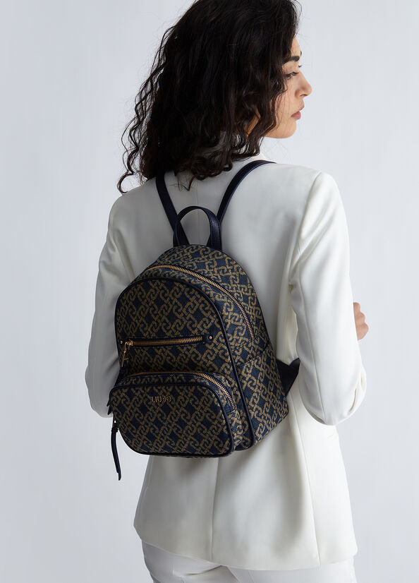 Zaino con logo jacquard